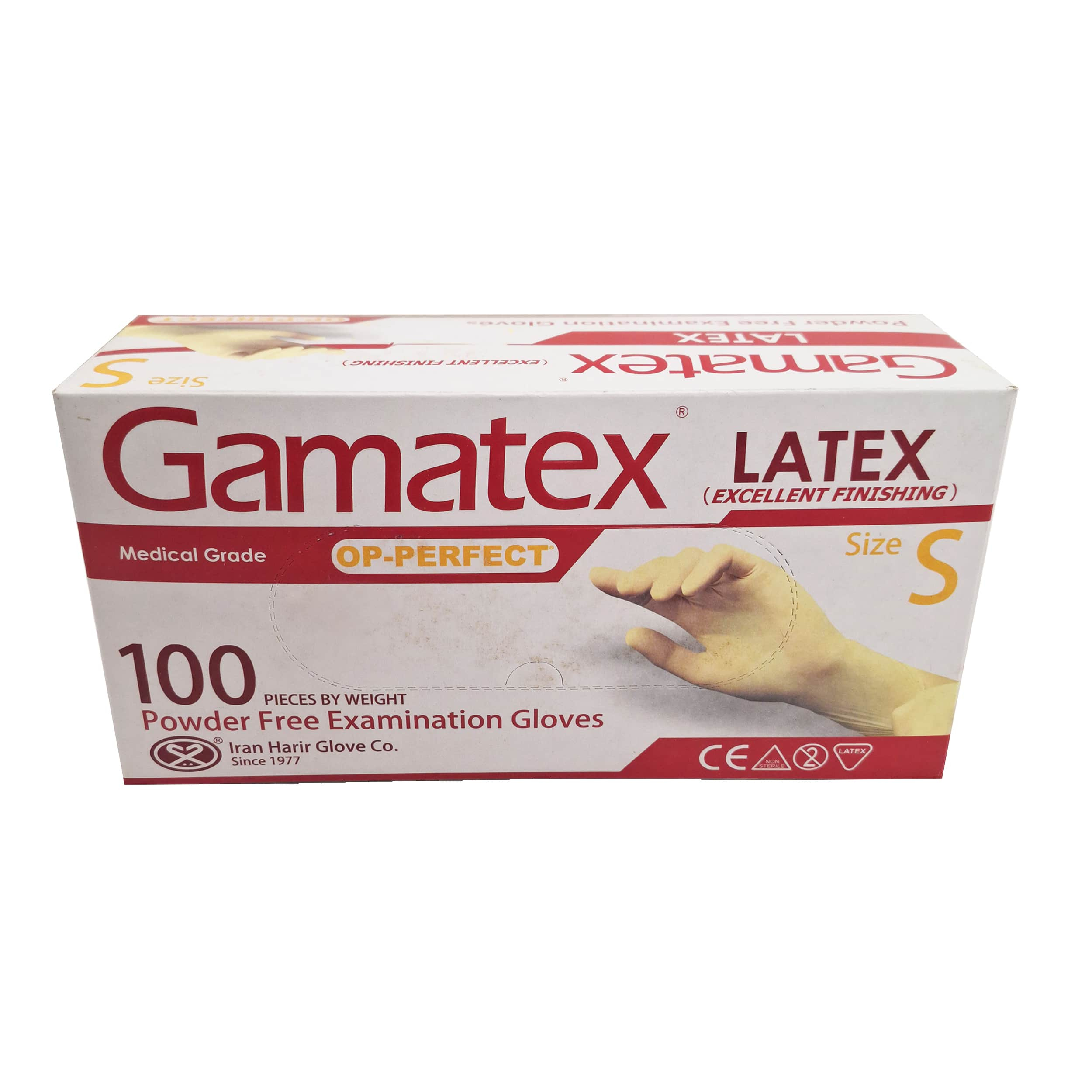 72da3d00ef دستکش لاتکس حریر مدل گاماتکس سایز اسمال بسته 100 عددی - Image 1